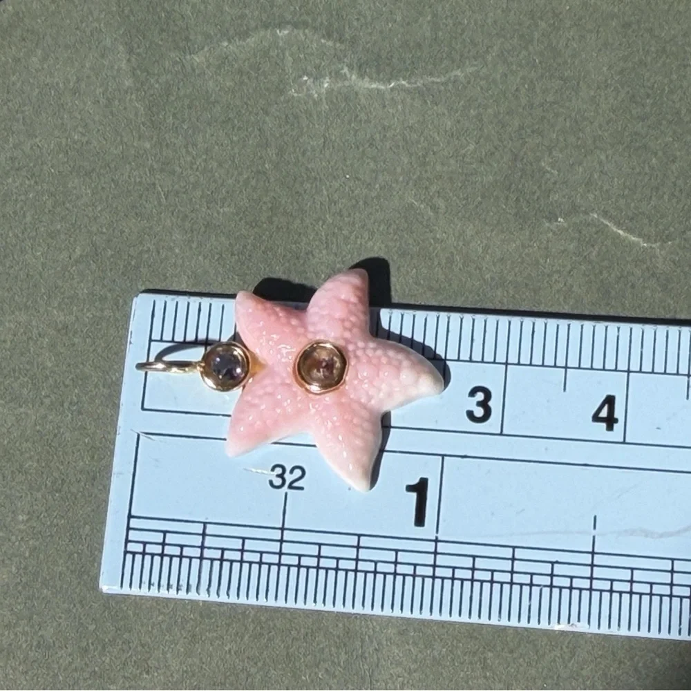 Natural Queen Pearl And Citrine Star Charm 925 Silver And Gold Plating